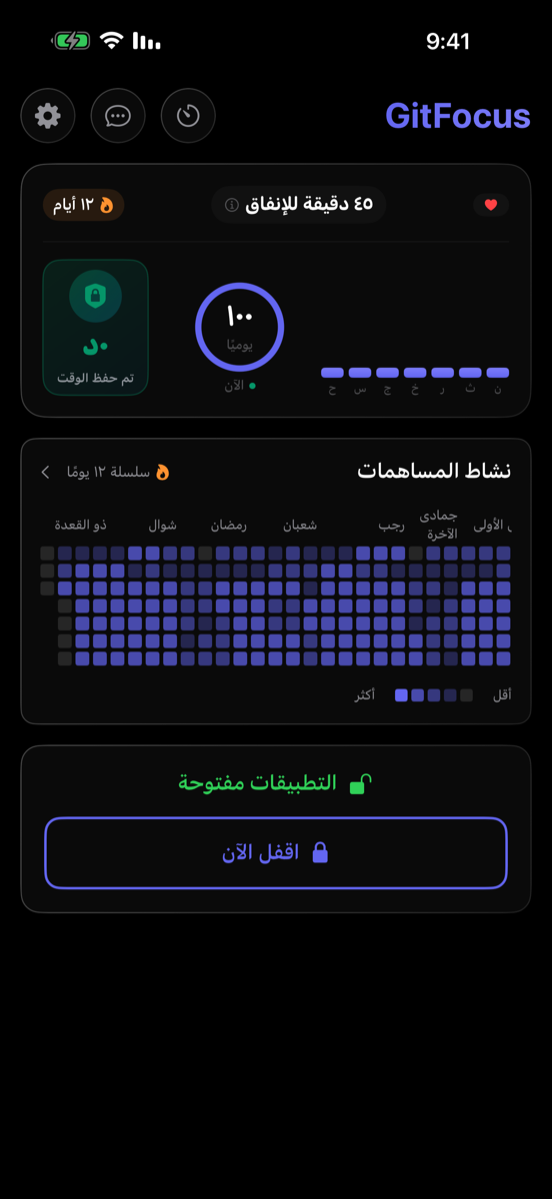 لوحة القيادة الرئيسية
