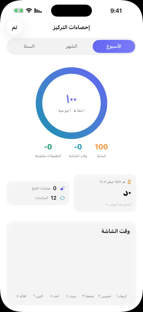 إحصائيات التركيز