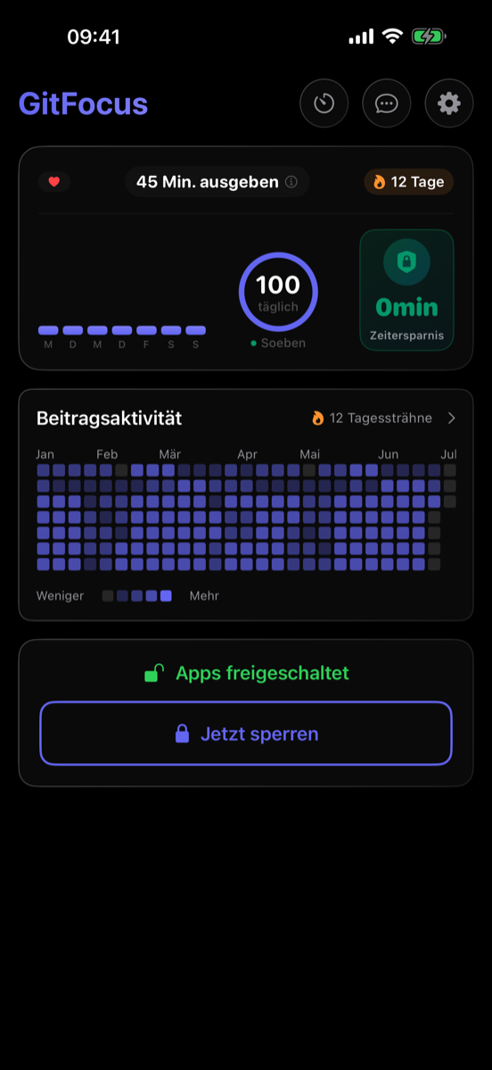 Startseiten-Dashboard