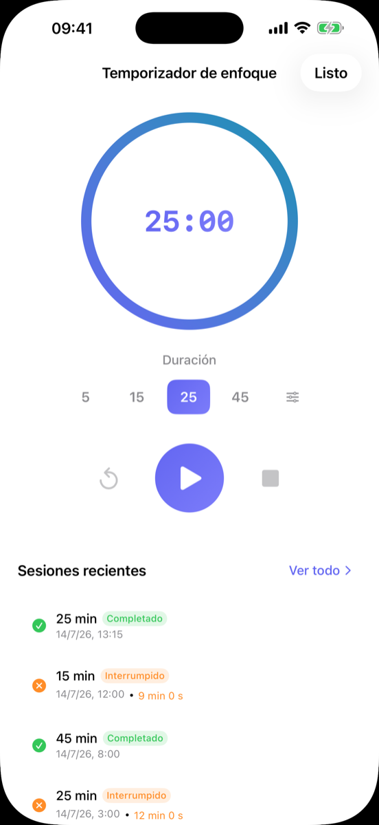 Temporizador de concentración