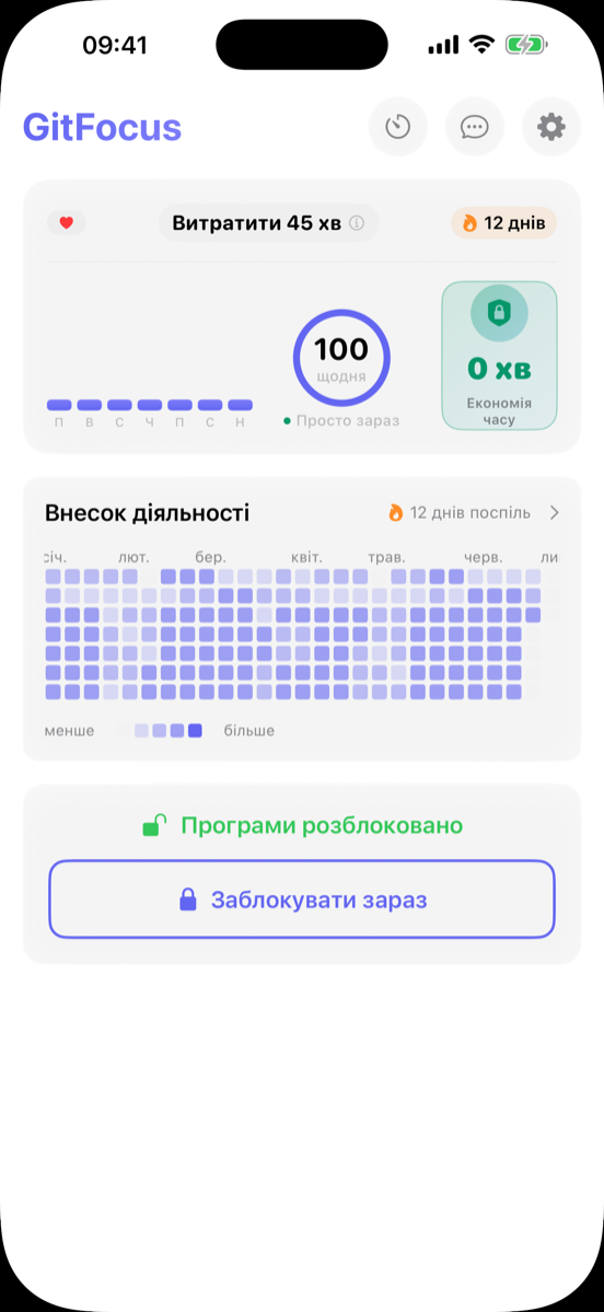 Головна панель